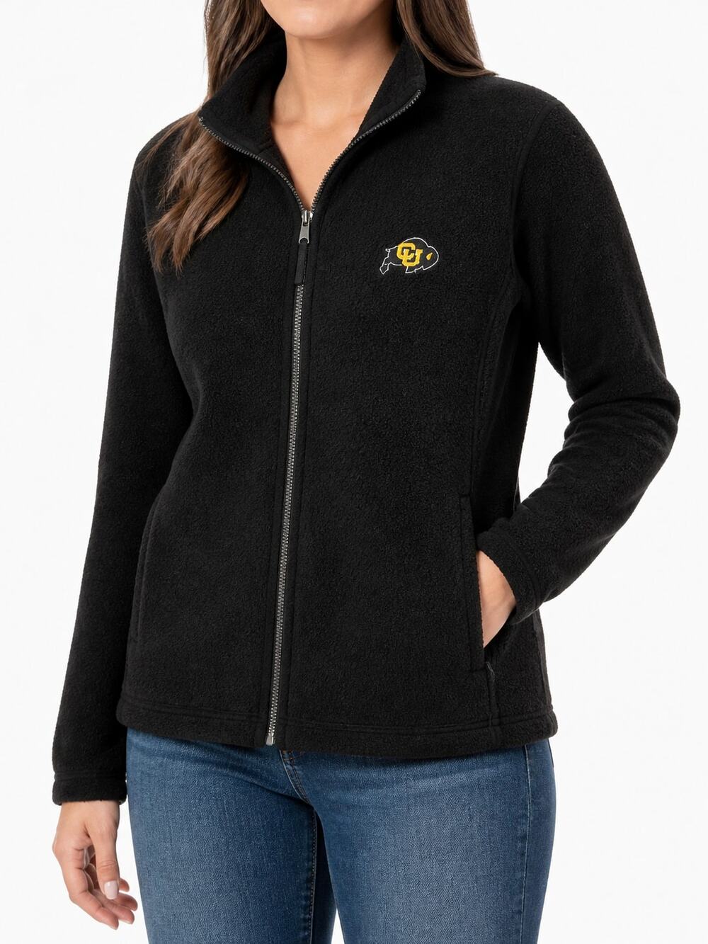 Antigua Womens Colorado Buffaloes Black Fleece Full Zip Jacket M College Gameday